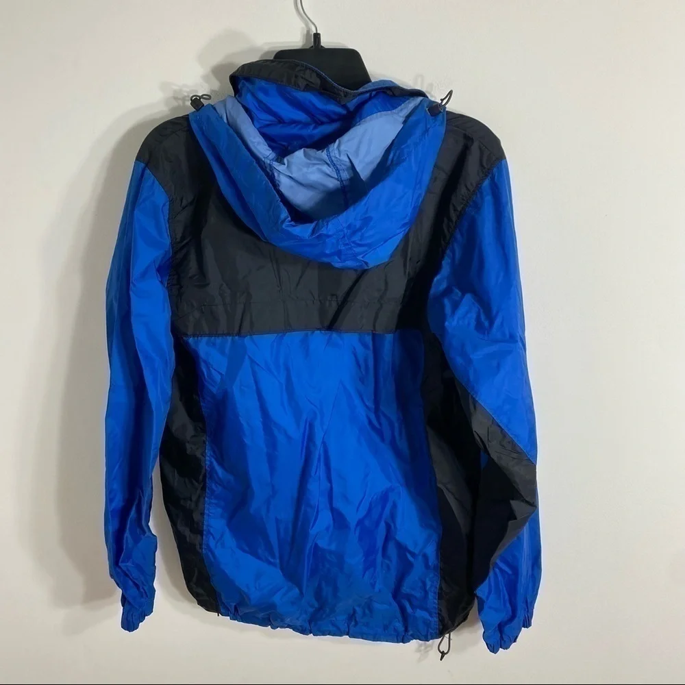 Columbia Rain Coat Light Jacket Small Men’s Blue Black Packable Full Zip Hooded